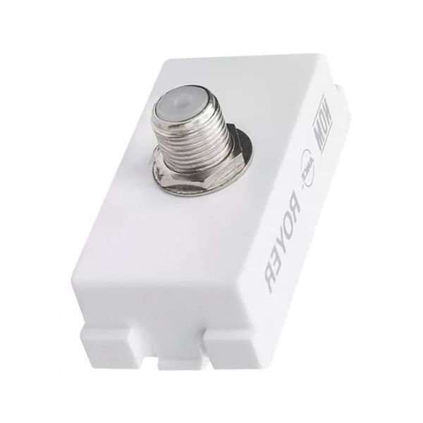 Toma coaxial de TV, blanca. 100-6230W Royer
