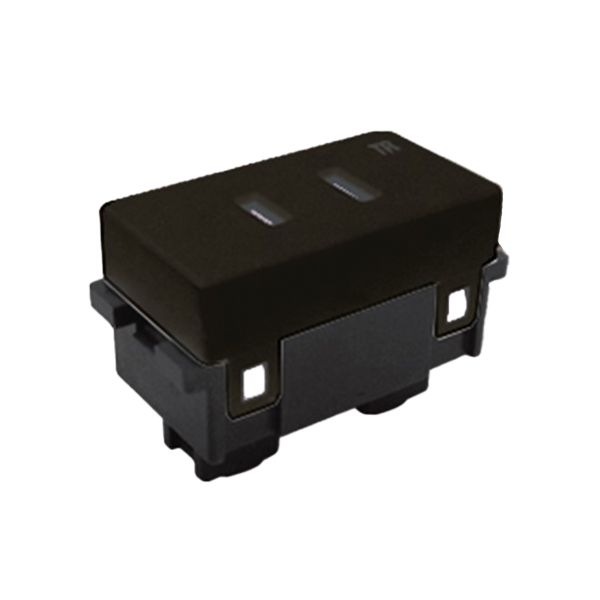 Contacto sencillo de 2 polos, 15 A, 127 V, negro. 100-6243BK Royer