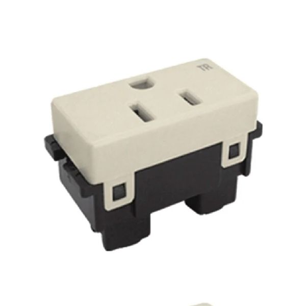 Contacto horizontal sencillo, 2 polos + tierra, 15 A, marfil. 100-6248V Royer