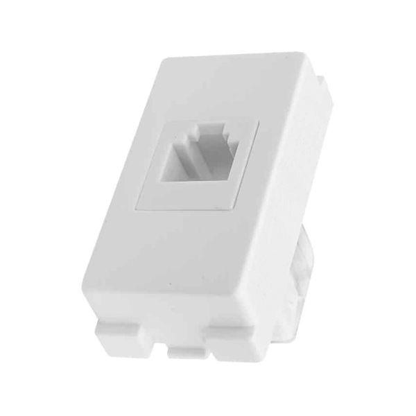 Toma telefónica 4H, blanco. 100-6265W Royer