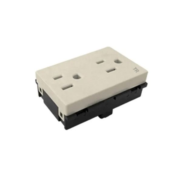 Receptáculo dúplex, 2 polos + tierra, 15 A, marfil. 100-6288V Royer