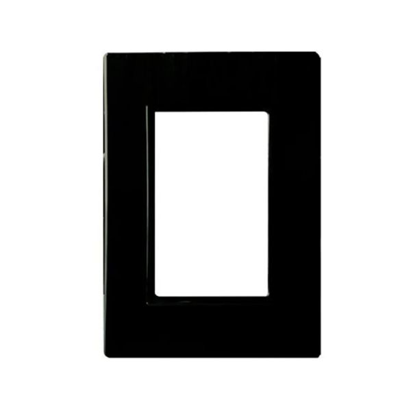 Placa de 3 módulos, aluminio, negro. 100-8204BK Royer