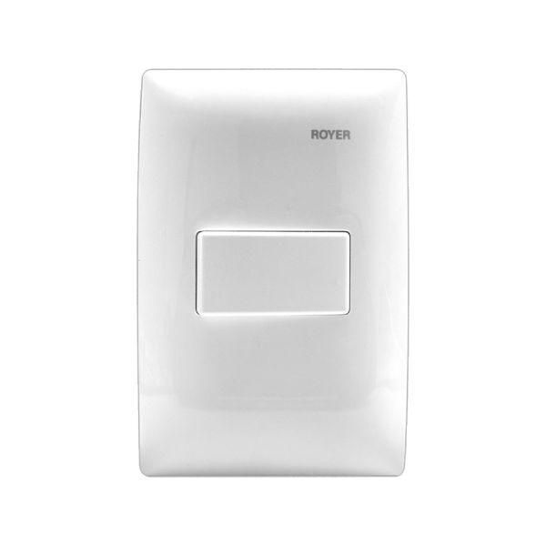 Interruptor sencillo con placa, 1 módulo horizontal, blanco. RH-6101WP Royer