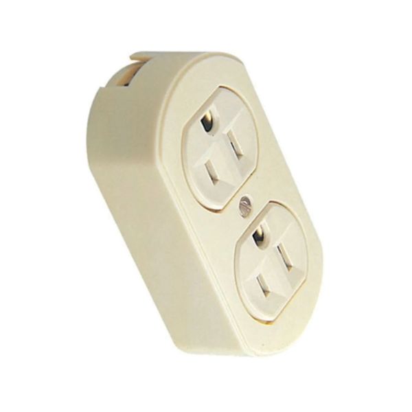 Contacto dúplex aterrizado, 2 polos, marfil. WD0198 Royer