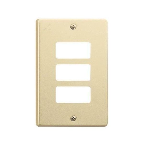 Placa de 3 módulos con chasis metálico, marfil. WD5323 Royer