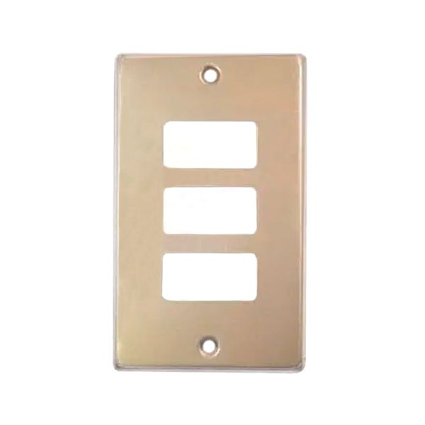 Placa de 3 módulos, aluminio, dorado. WD5363 Royer