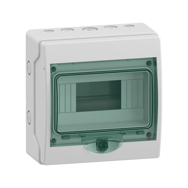 Gabinete mini kaedra, para dispositivos riel DIN, 8 módulos, IP65. 13443 Schneider Electric