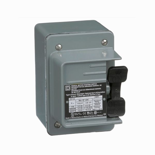 Interruptor manual, 30 A, 2 polos, NEMA 4. 2510KW1 Schneider Electric