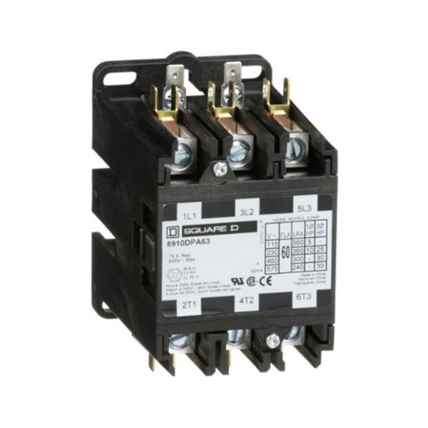 Contactor trifásico, 3 polos, 60 A, bobina de 110/120 V CA. 8910DPA63V02 Schneider Electric