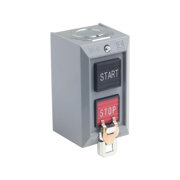 Estación de control completa, 2 pulsadores START/STOP, bloqueo en stop, 5 A, 600 V AC.19001BG204 Schneider Electric