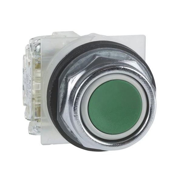 Pulsador verde Ø 30, retorno de resorte empotrado. 9001KR1GH5 Schneider Electric
