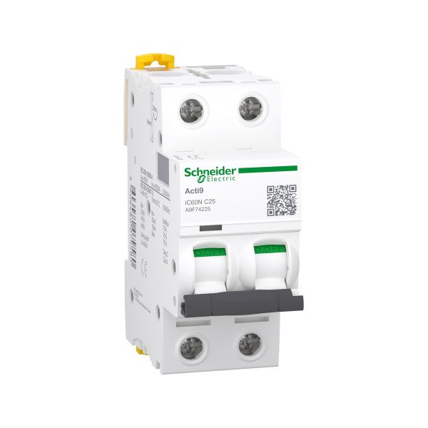 Interruptor termomagnético IC60N, 2 x 25 A, curva C. A9F74225 Schneider Electric