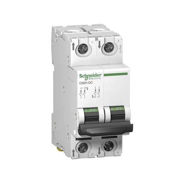 Interruptor Termomagnético A9 C60H-DC, 2 Polos, 16A, A9N61531, Schneider Electric