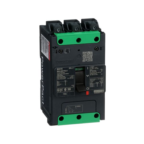 Interruptor termomagnético BDL, 3 polos, 70 A, BDL36070LU Schneider Electric