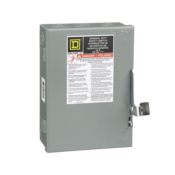 Interruptor de Seguridad, 2 Polos, 30 A, Clase 3130, D221N, Schneider Electric