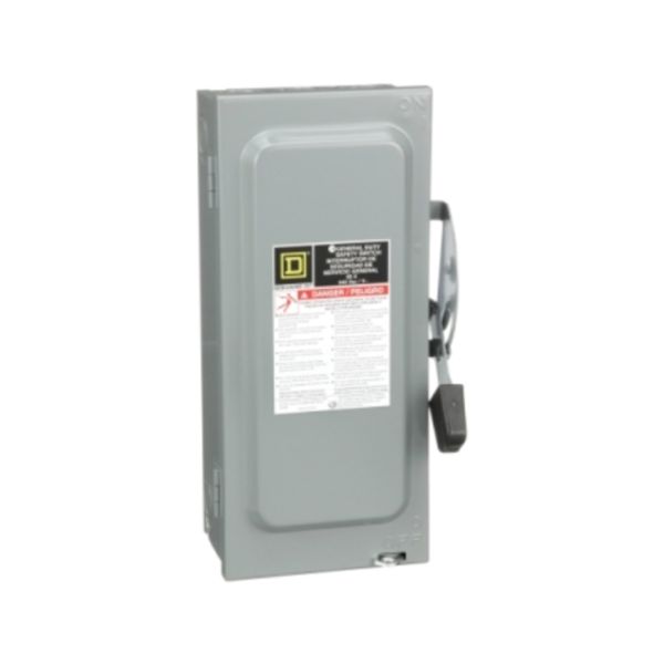 Interruptor de seguridad, 2 polos, 60 A, NEMA 1. D222N Schneider Electric