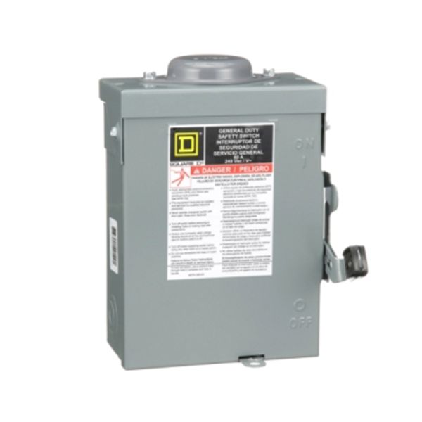 Interruptor de seguridad, 2 polos, NEMA 3R, DU222RB Schneider Electric
