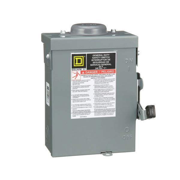 Interruptor de seguridad, 60 A, NEMA 1. SD-DU322RB Schneider Electric
