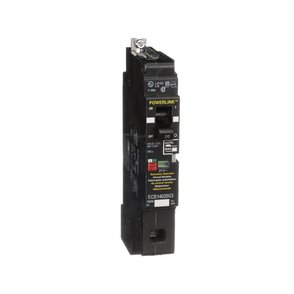 Disyuntor, 20 A, 1 polo, 277 VCA, operado de forma remota. BCE14020G3 Schneider Electric
