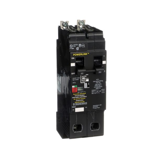 Disyuntor, 30 A, 2 polos, 277 VCA, operado de forma remota. BCE24030G3 Schneider Electric