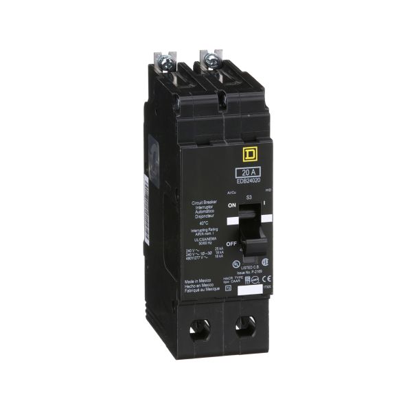 Interruptor atornillable, 2 polos, 20 A. EDB24020 Schneider Electric