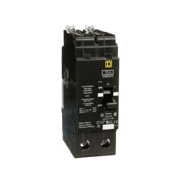 Interruptor atornillable en miniatura, 70 A, 480 277 VCA. EDB24070 Schneider Electric