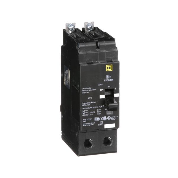 Interruptor atornillable en miniatura, 80 A, 480 277 VCA. EDB24080 Schneider Electric