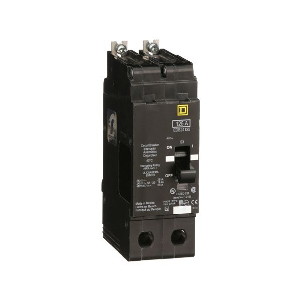 Interruptor atornillable en miniatura, 125 A, 480 277 VCA. EDB24125 Schneider Electric