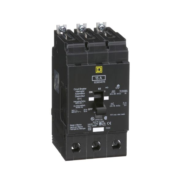 Interruptor atornillable, 3 polos, 15 A. EDB34015 Schneider Electric