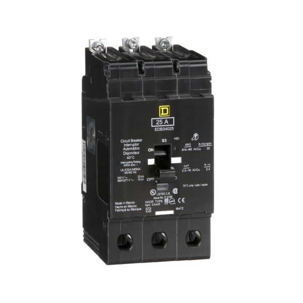 Interruptor atornillable, 3 polos, 25 A. EDB34025 Schneider Electric
