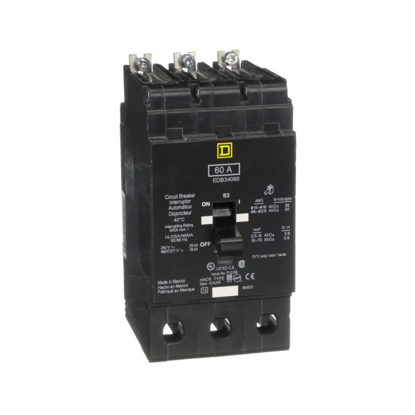Interruptor atornillable, 3 polos, 60 A. EDB34060 Schneider Electric