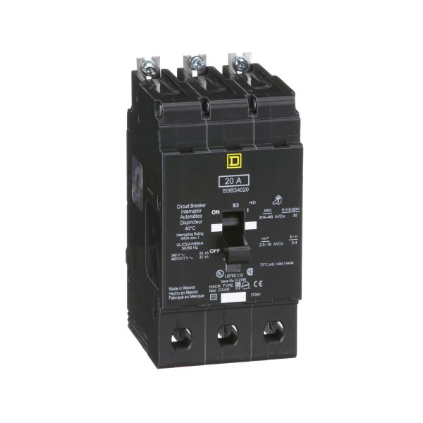 Interruptor atornillable, 3 polos, 20 A. EGB34020 Schneider Electric
