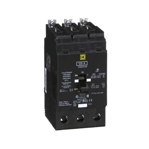 Interruptor atornillable, 3 polos, 125 A. EGB34125 Schneider Electric