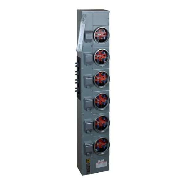 Módulo derivado de medición, 125 A, con 6 bases de medidor con anillo. EZM316-125 Schneider Electric