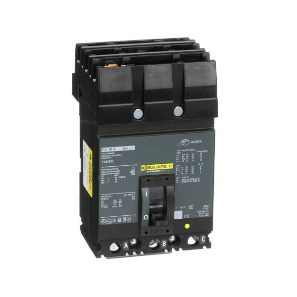 Interruptor termomagnético, 3 polos, 30 A, FA34030 Schneider Electric
