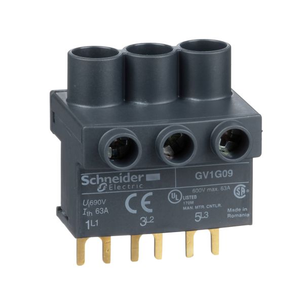 Bloque de terminales de arranque, 3 polos. GV1G09 Schneider Electric