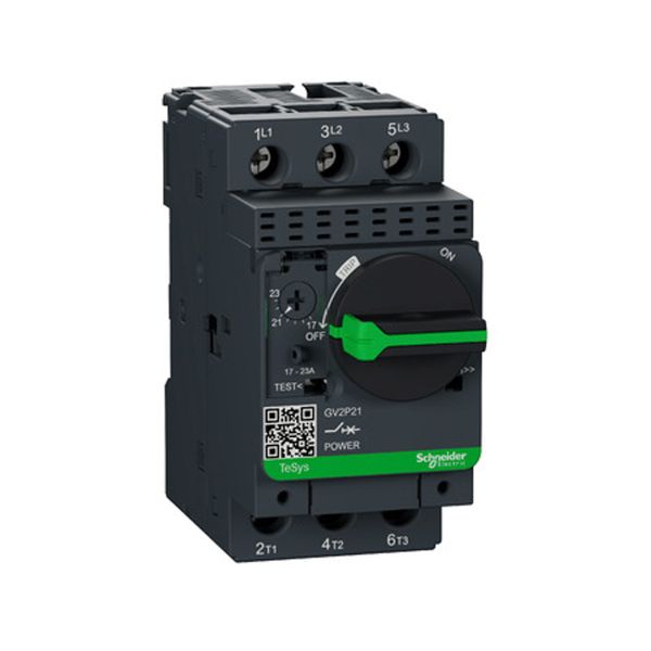 Disyuntor magnetotérmico para motor, 3 polos, 23 A. GV2P21 Schneider Electric