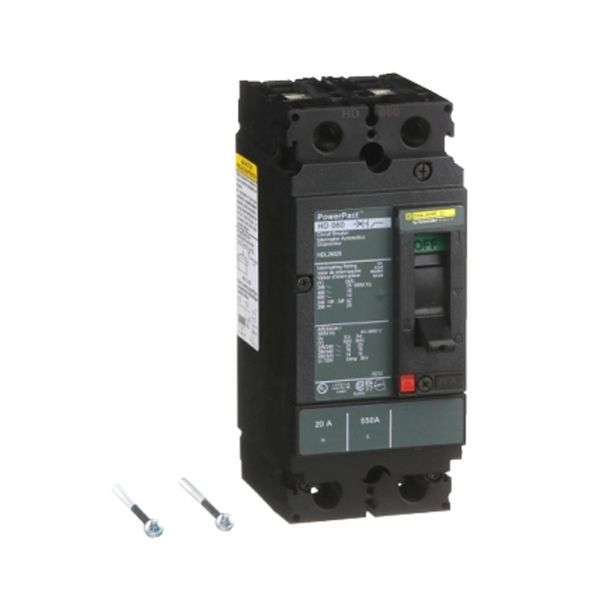 Interruptor termomagnético, de 2 polos, 600 V. HDL26020 Schneider Electric