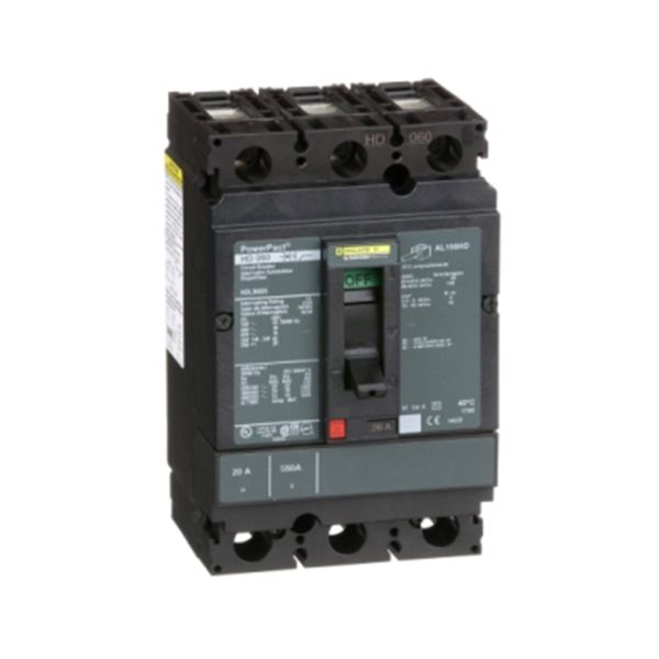 Interruptor Termomagnético,  3 polos, 600 V. HDL36020 Schneider Electric