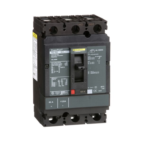 Pastilla Interruptor Termomagnético HDL 3 Polos, 60A HDL36060 Schneider Electric