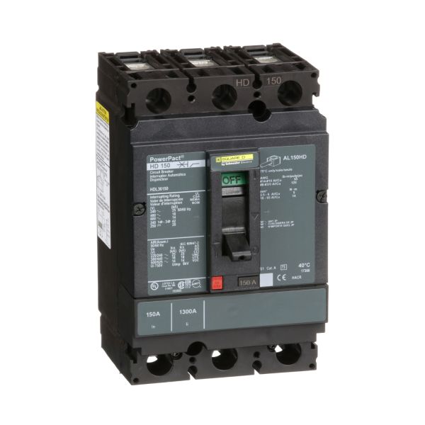 Pastilla Interruptor Termomagnético HDL 3 Polos 150A Schneider Electric HDL36150
