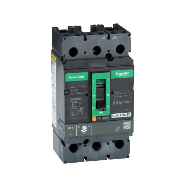 Interruptor termomagnético, 2 polos, 175 A, 600 V CA. JDL26175 Schneider Electric