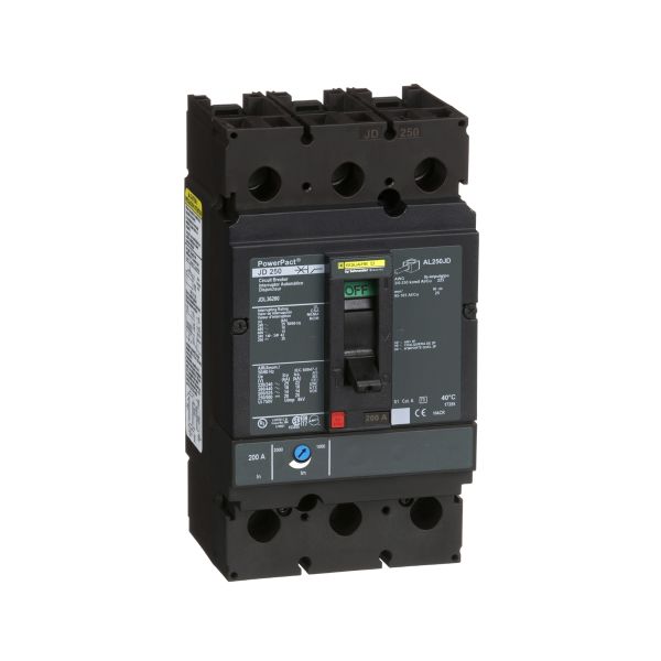 Interruptor termomagnético, 3 polos, 200 A. JDL36200 Schneider Electric