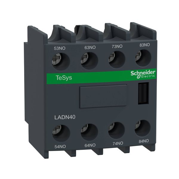 Bloque de contacto auxiliar, 10 A, 690 V, 4 NA. LADN40 Schneider Electric