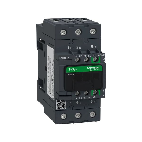 Contactor 3 polos, 65 A, bobina 24V AC. LC1D65AB7 Schneider Electric