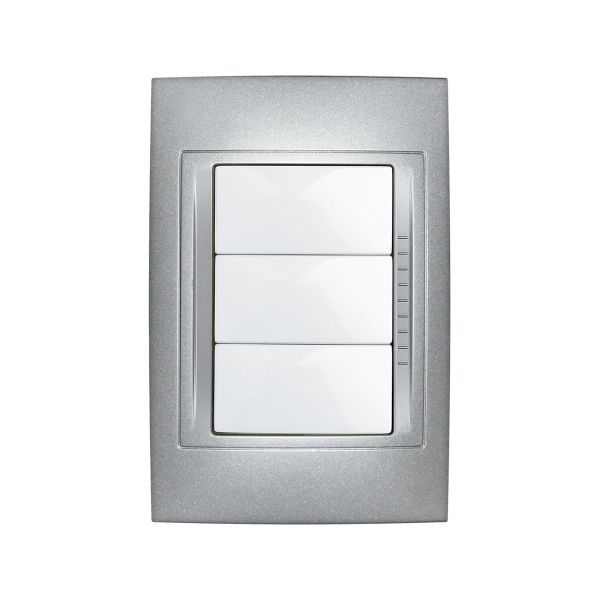 Placa 3 Módulos, Aluminio, MU4.103.30-HC Schneider Electric