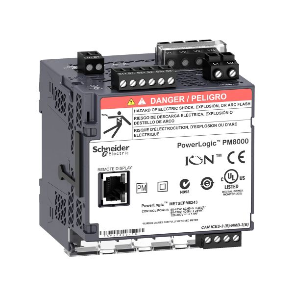 Medidor de energía PowerLogic, montaje carril DIN, pantalla remota. METSEPM8244 Schneider Electric