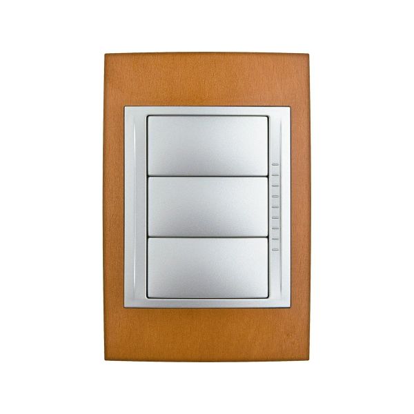 Placa de 3 Módulos, Madera / Alumino Schneider MU66.103.0M2-HC