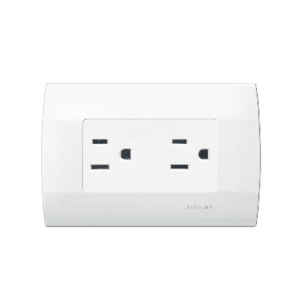Contacto dúplex con placa, 15 A, 127 VCA, blanco. MWD60604 Schneider Electric