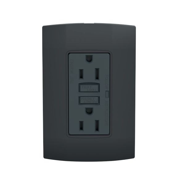 Contacto dúplex de Marisio de 15A, 2P+T, GFCI, con placa. MWD60787 Schneider Electric